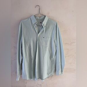 Lacoste Men's Light Blue Striped Button Down Shirt
